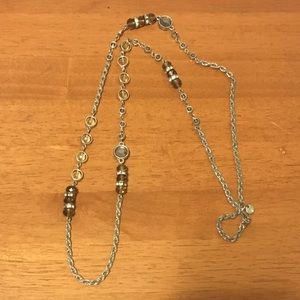 Loft Long Asymmetrical Silver Tone Necklace